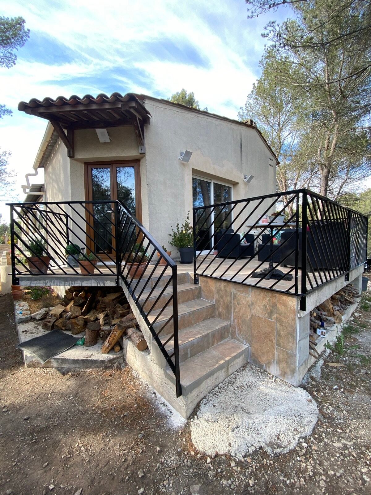 Garde-corps et structure métallique de terrasse